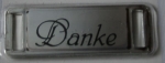 1 Deko Schnalle f�r Ribbon " Danke " silber